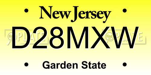 D28MXW New Jersey License Plate