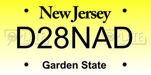 D28NAD New Jersey License Plate