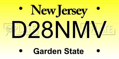 D28NMV New Jersey License Plate