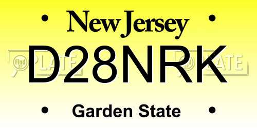 D28NRK New Jersey License Plate