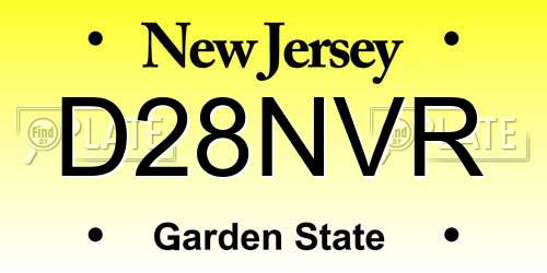 D28NVR New Jersey License Plate