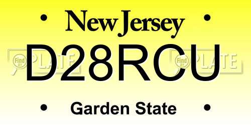 D28RCU New Jersey License Plate