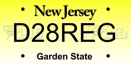 D28REG New Jersey License Plate