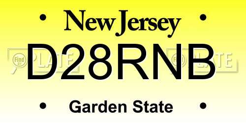 D28RNB New Jersey License Plate