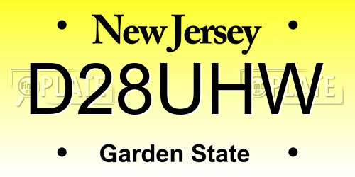 D28UHW New Jersey License Plate