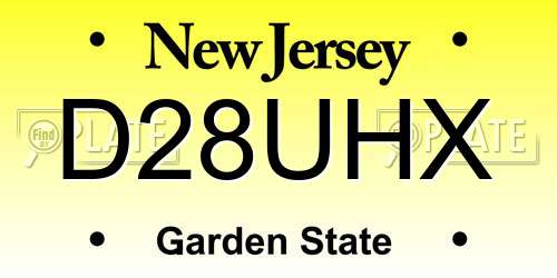 D28UHX New Jersey License Plate