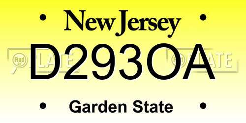 D293OA New Jersey License Plate
