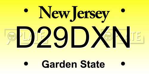 D29DXN New Jersey License Plate