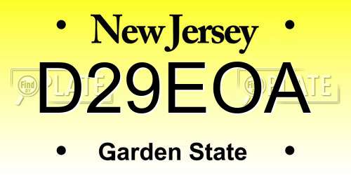 D29EOA New Jersey License Plate