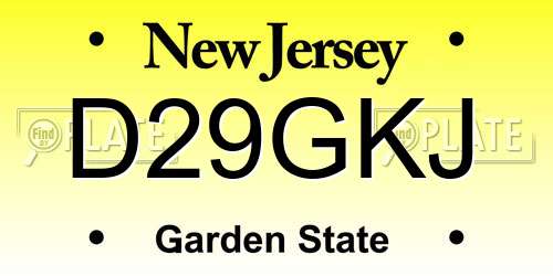 D29GKJ New Jersey License Plate