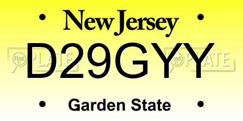 D29GYY New Jersey License Plate