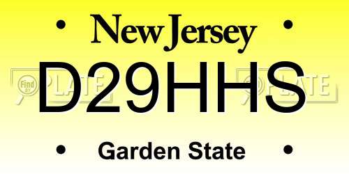 D29HHS New Jersey License Plate