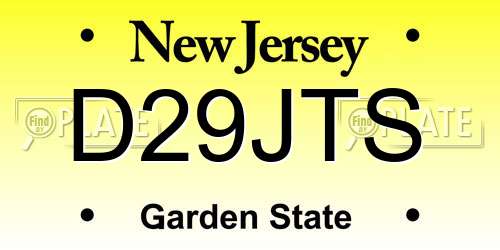 D29JTS New Jersey License Plate