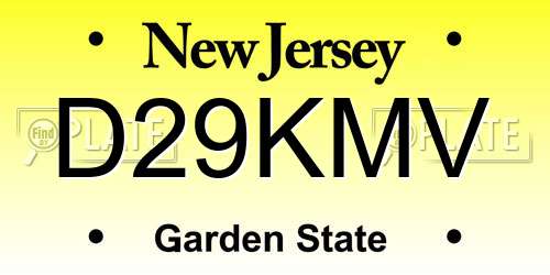 D29KMV New Jersey License Plate