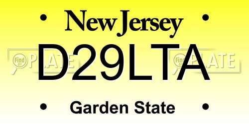 D29LTA New Jersey License Plate
