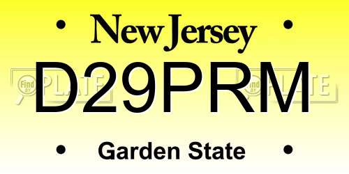 D29PRM New Jersey License Plate