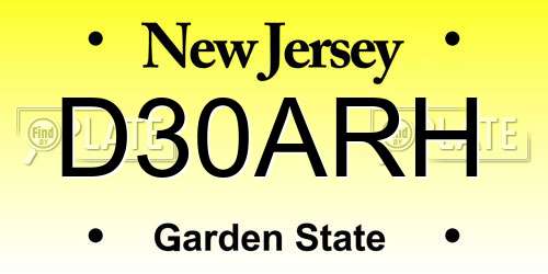 D30ARH New Jersey License Plate