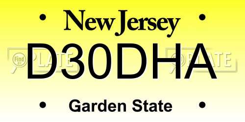 D30DHA New Jersey License Plate