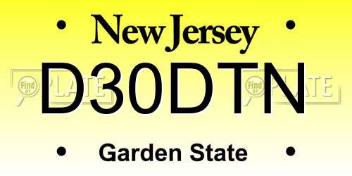 D30DTN New Jersey License Plate