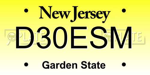 D30ESM New Jersey License Plate
