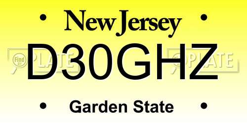 D30GHZ New Jersey License Plate