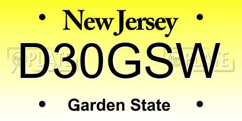 D30GSW New Jersey License Plate