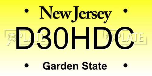 D30HDC New Jersey License Plate