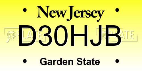 D30HJB New Jersey License Plate