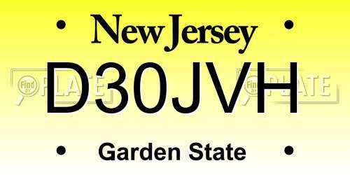 D30JVH New Jersey License Plate