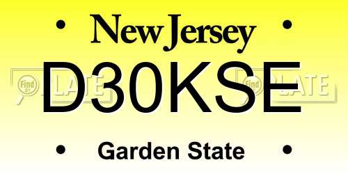 D30KSE New Jersey License Plate