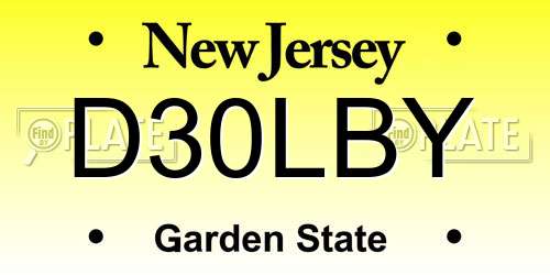 D30LBY New Jersey License Plate