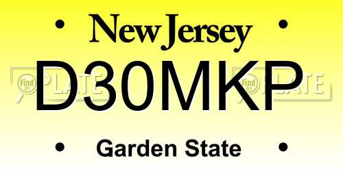 D30MKP New Jersey License Plate