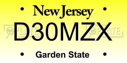D30MZX New Jersey License Plate