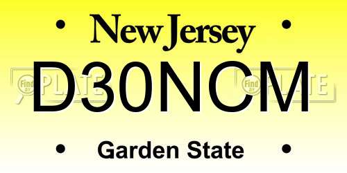 D30NCM New Jersey License Plate