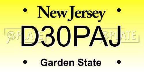 D30PAJ New Jersey License Plate