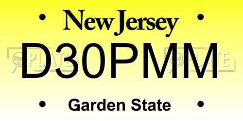 D30PMM New Jersey License Plate