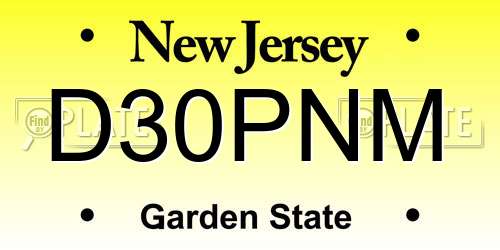 D30PNM New Jersey License Plate