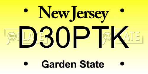 D30PTK New Jersey License Plate