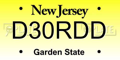 D30RDD New Jersey License Plate