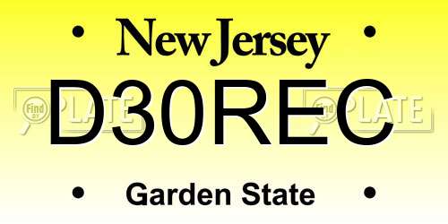D30REC New Jersey License Plate