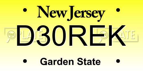 D30REK New Jersey License Plate