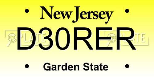 D30RER New Jersey License Plate