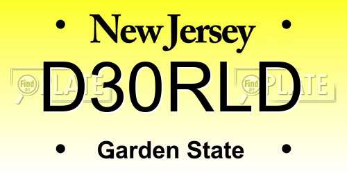D30RLD New Jersey License Plate