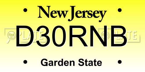 D30RNB New Jersey License Plate