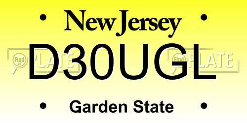 D30UGL New Jersey License Plate