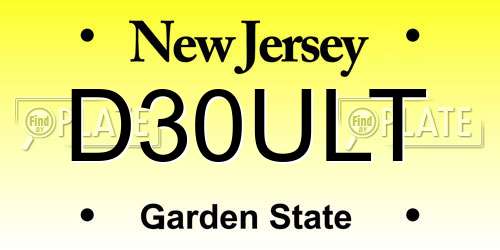 D30ULT New Jersey License Plate