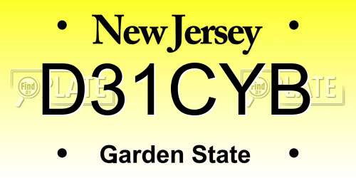 D31CYB New Jersey License Plate