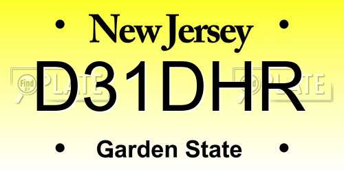 D31DHR New Jersey License Plate
