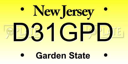 D31GPD New Jersey License Plate
