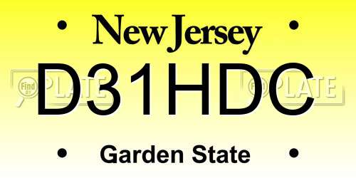D31HDC New Jersey License Plate